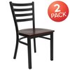 Flash Furniture Black Ladder Chair-Mah Seat 2-XU-DG694BLAD-MAHW-GG